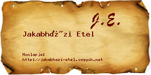 Jakabházi Etel névjegykártya